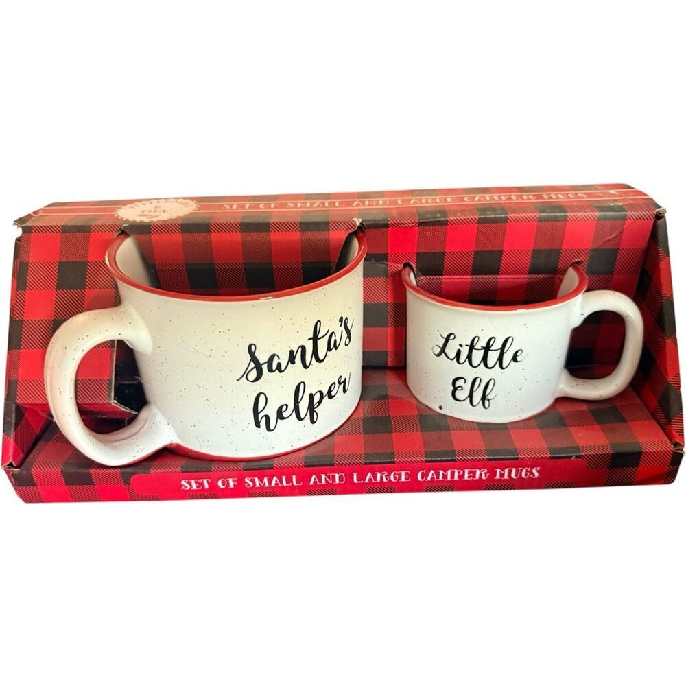 Brand New Peppermint & Pine Mommy and Me Holiday Christmas Mug Set